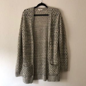 Tan and gray knit cardigan